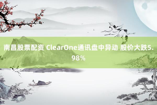 南昌股票配资 ClearOne通讯盘中异动 股价大跌5.98%
